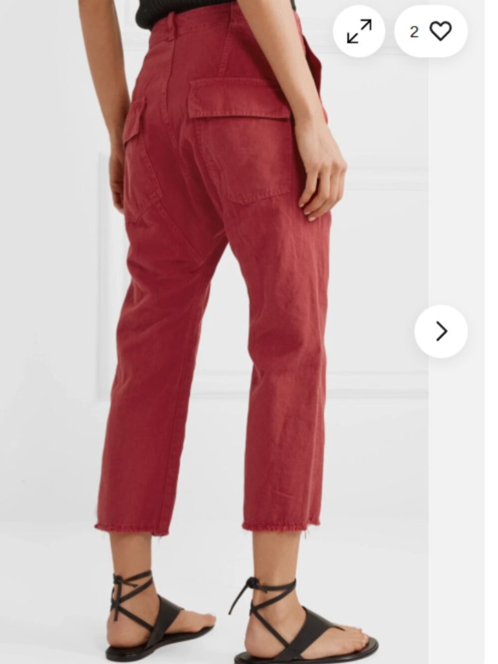 Nili Lotan Luna Linen Blend Pants in Sunkissed Red Size 6 - Picture 2 of 12